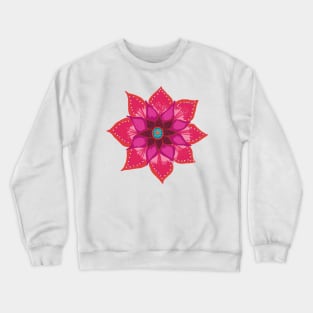 Red Mandala Flower Crewneck Sweatshirt